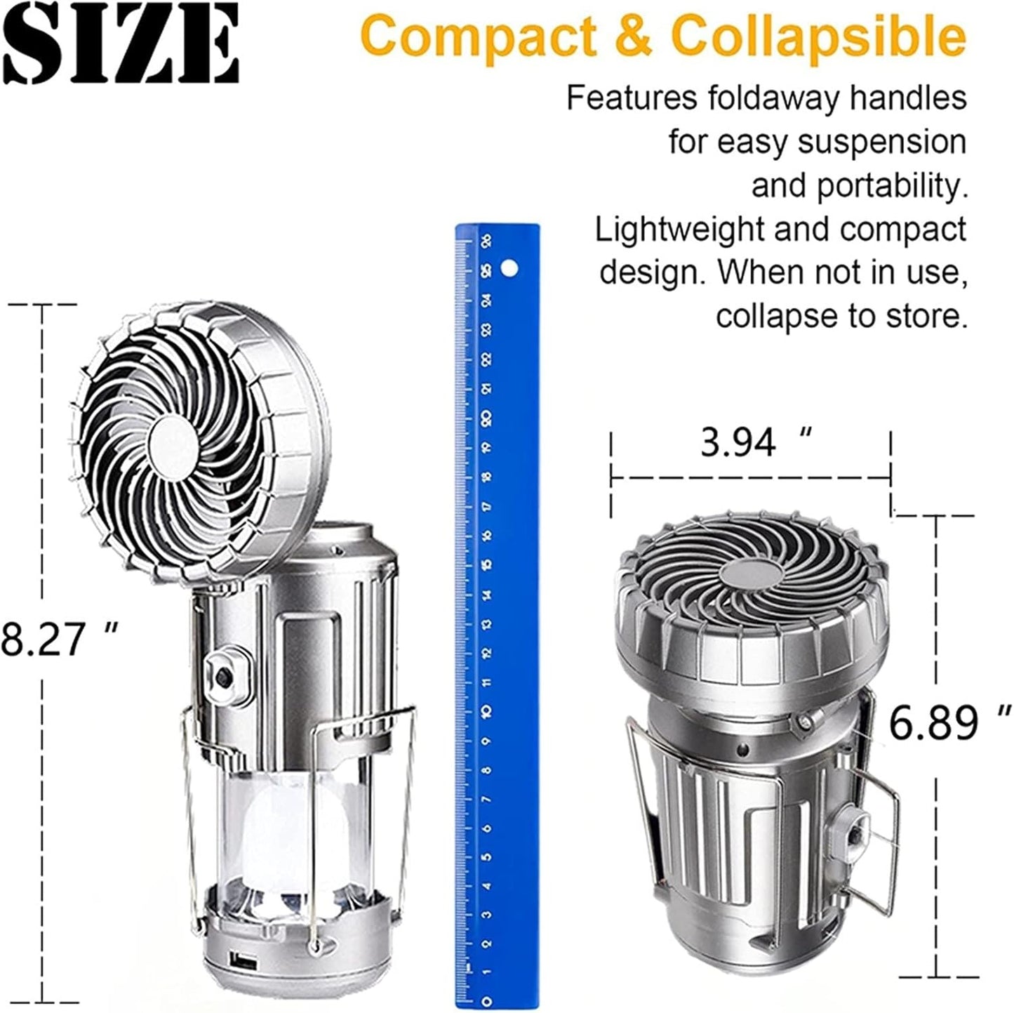 6 in 1 Portable Outdoor LED With Fan Solar Charge
