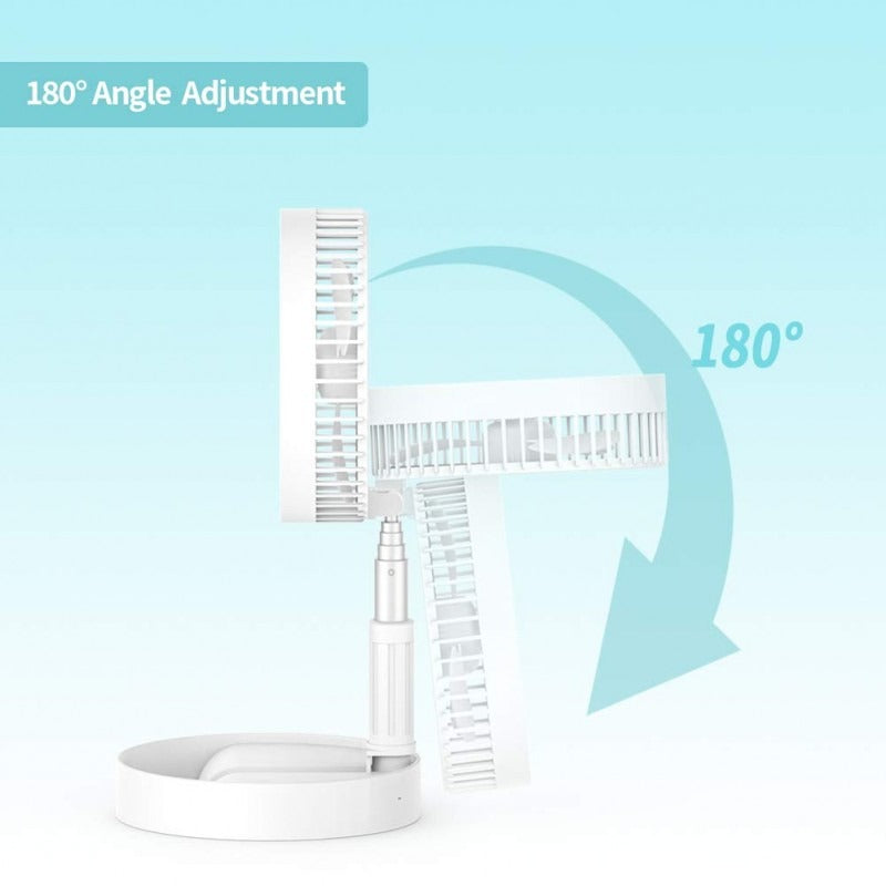 Telescopic Floor/Desk USB Fan with Rechargeable Battery 3 Speeds