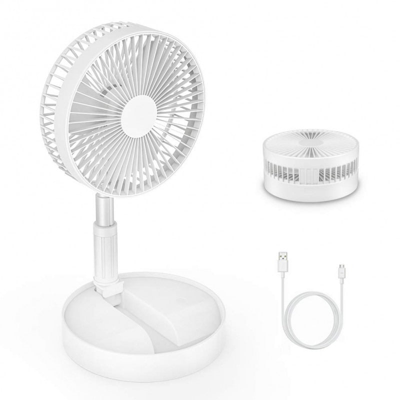 Telescopic Floor/Desk USB Fan with Rechargeable Battery 3 Speeds