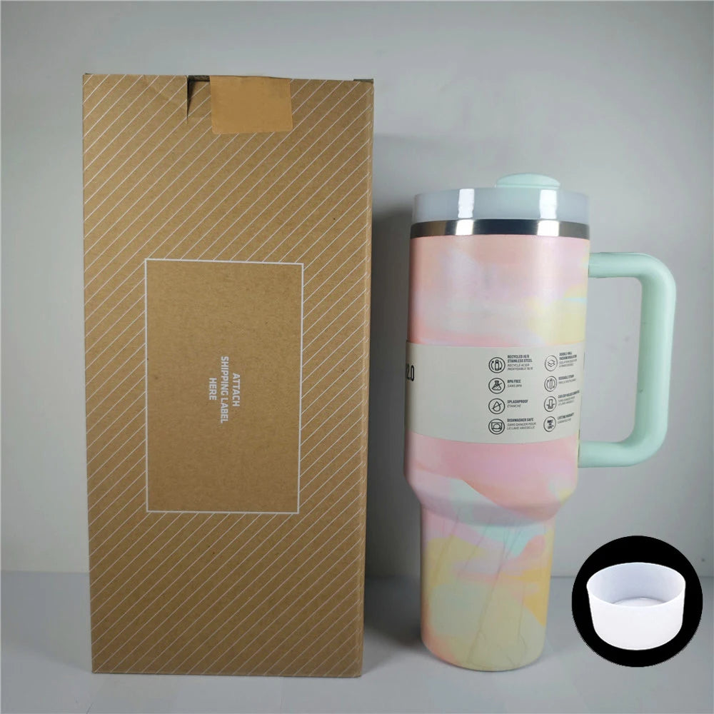 40oz Tumbler with Handle Lid Straw Stainless Steel Vacuum Insulated