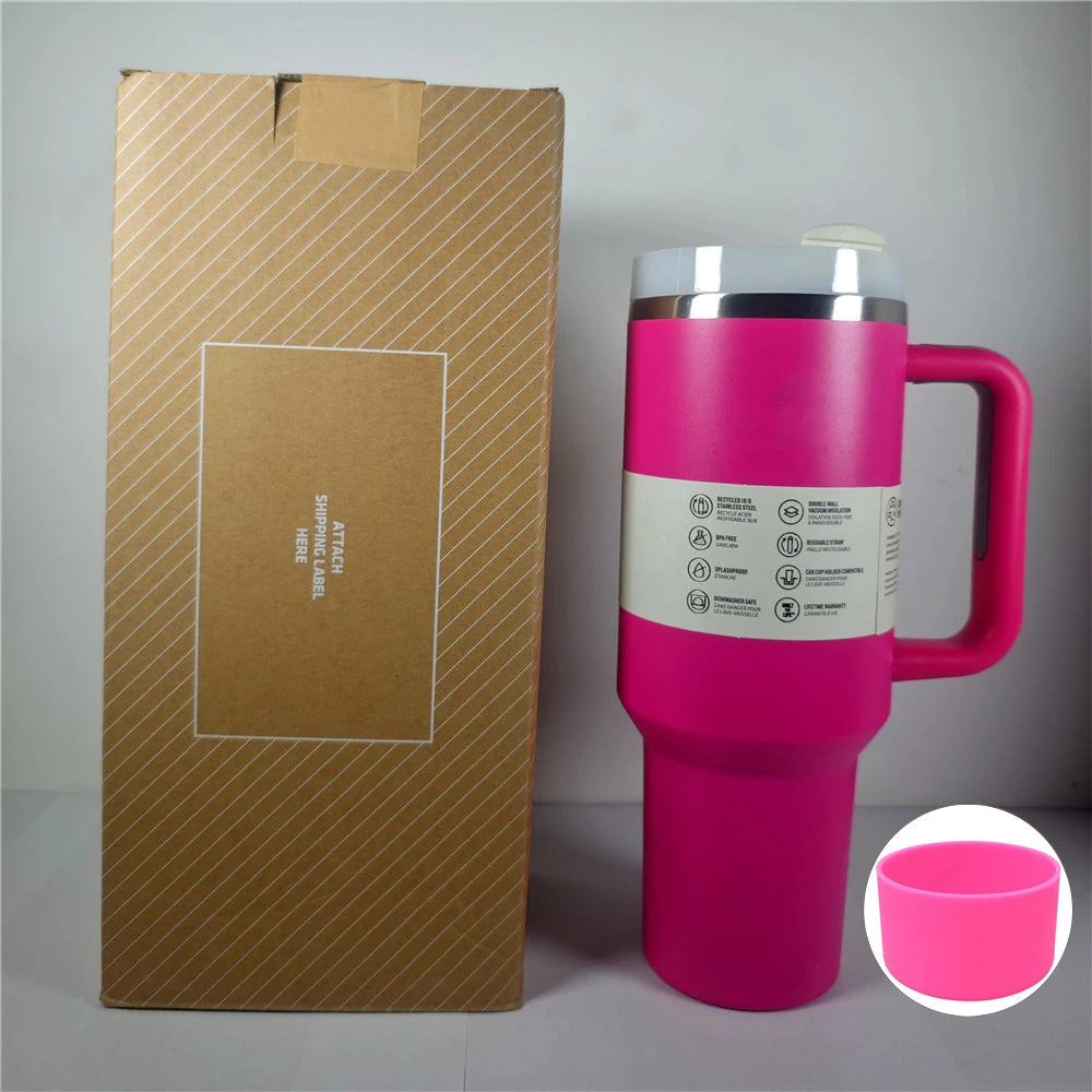 40oz Tumbler with Handle Lid Straw Stainless Steel Vacuum Insulated
